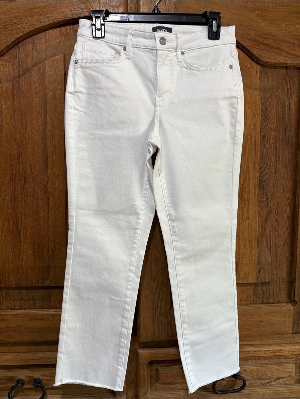 NYDJ White Straight Crop High-Rise Jeans